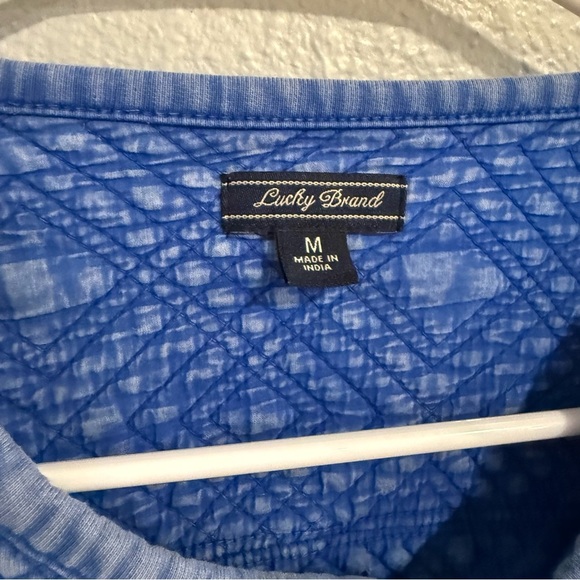 Lucky Women's Blue Quilted Geometric Patterned Jacket Size Medium Boho - Picture 2 of 5